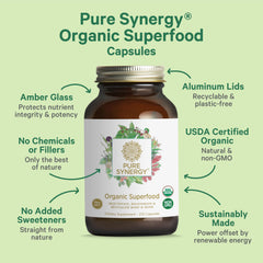 PURE SYNERGY ingredients panel highlighting 62 superfoods