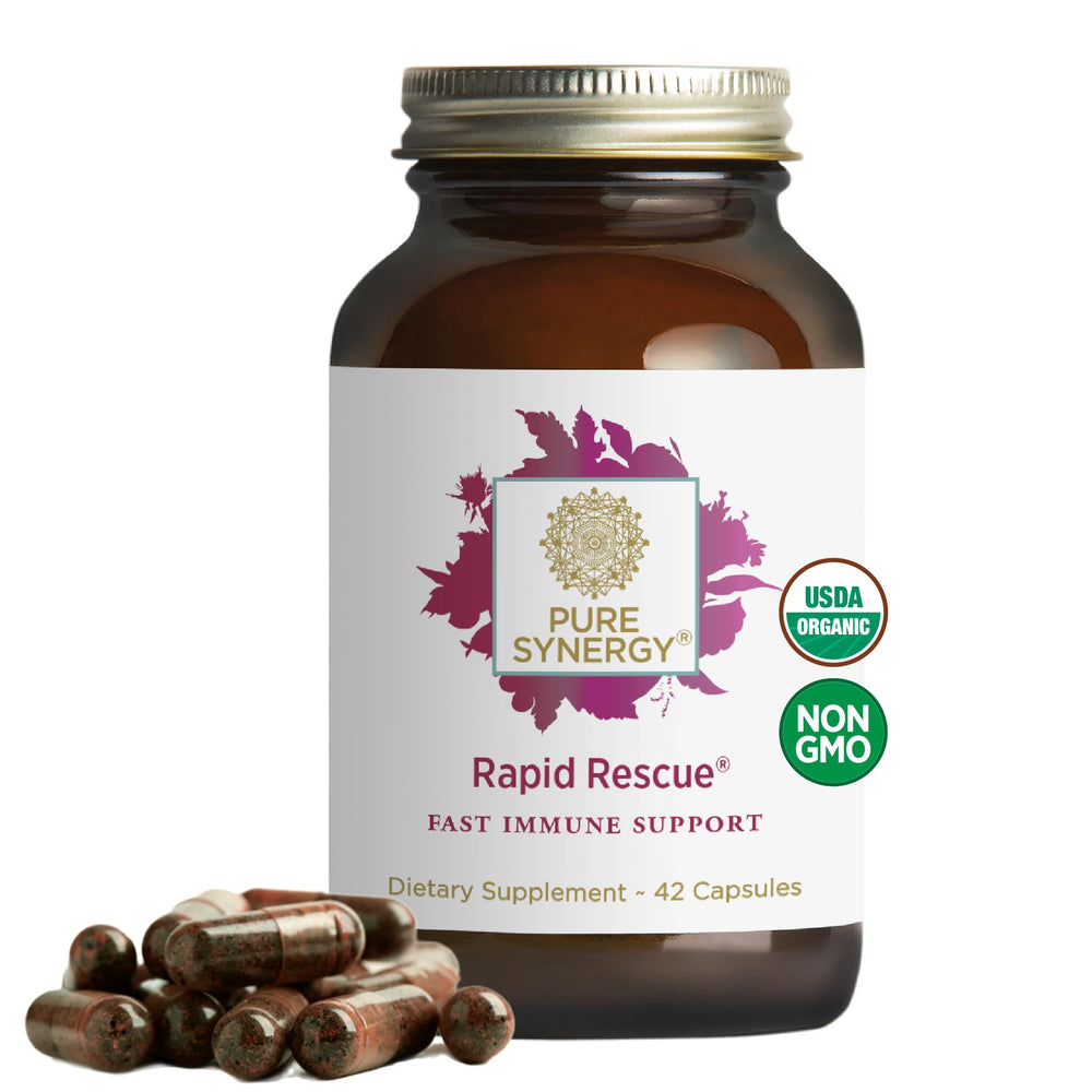 PURE SYNERGY Rapid Rescue bottle ready for on-the-go immune support