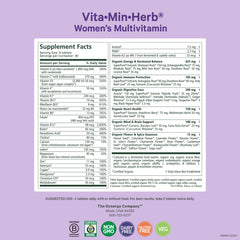 Pure Synergy Vita-Min-Herb Women tablets closeup—vegan organic ingredients for absorption.