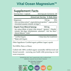 Pure Synergy Vital Ocean Magnesium capsules close-up, vegan formula for daily wellness