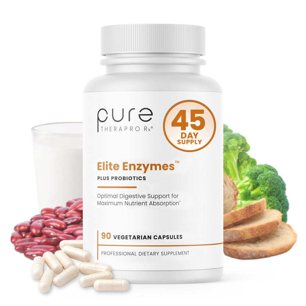 Pure Therapro Rx Elite Enzymes bottle front for digestive support