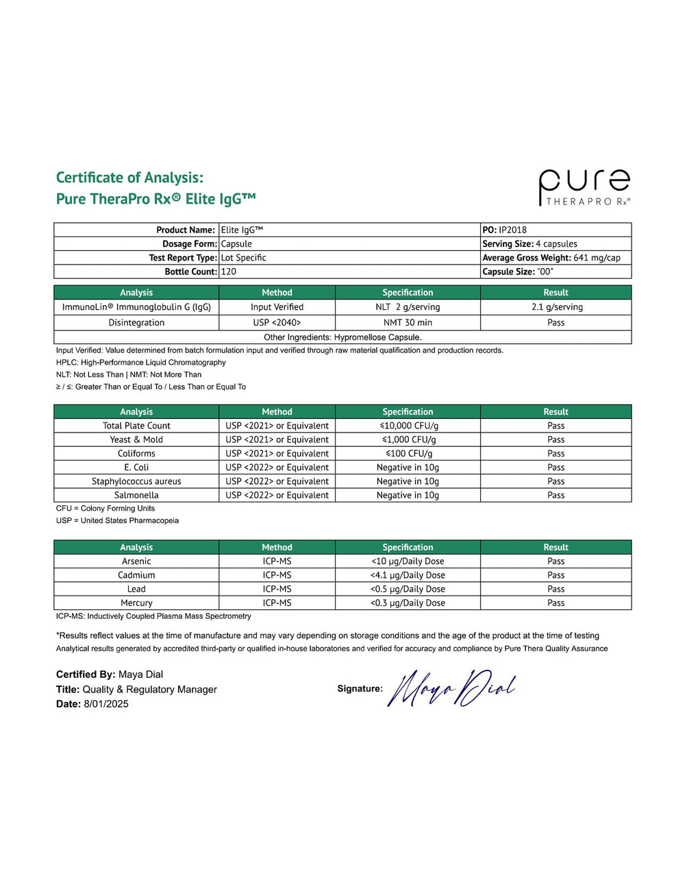 Lifestyle scene showing daily use of Pure Therapro Rx IgG for gut support