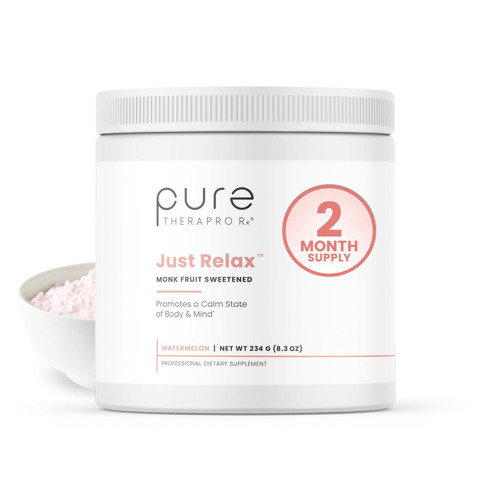 Pure Therapro Rx Just Relax Watermelon bottle front for easy daily calm support