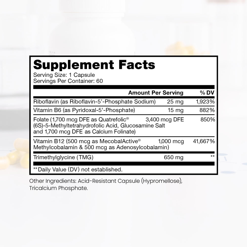 Pure Therapro Rx Methyl B Complete label details showing 5-MTHF