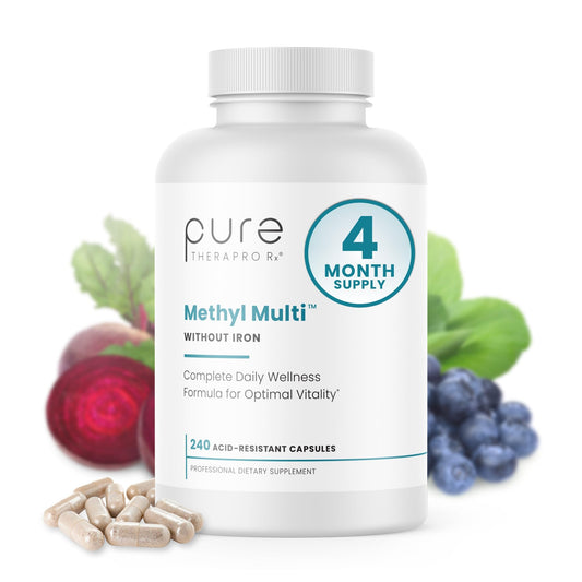Pure Therapro Rx Methyl Multi bottle on a clean counter for daily wellness