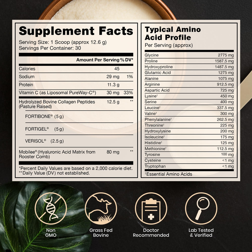 Unflavored TriActive Collagen Plus powder dissolves easily in beverages.