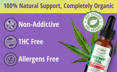 Pure Wellness hemp oil dropper showing precise dosage for controlled use
