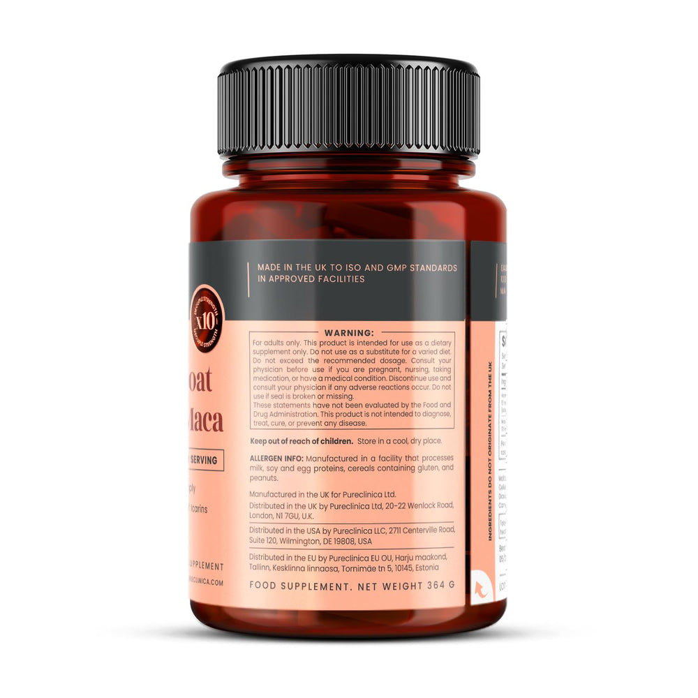 Tablets beside the PureClinica label on a clean surface for easy identification.