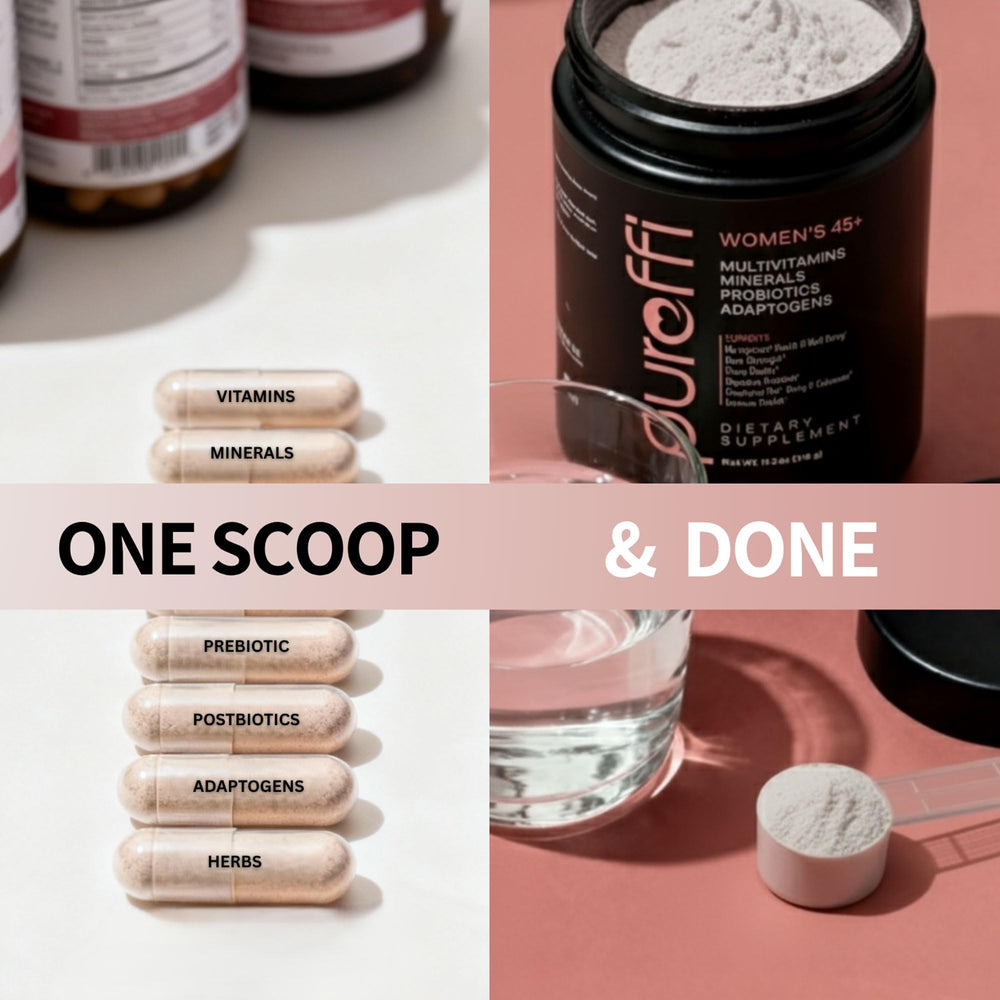 Pureffi 33-ingredient system label shows exact doses for empowering daily wellness