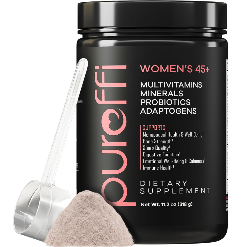 Pureffi Women’s 45+ multivitamin bottle for menopausal wellness support and daily energy