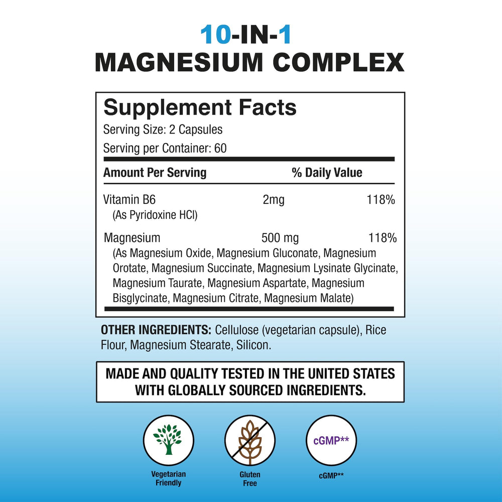 Puregen Labs Magnesium 10in1 capsules close-up for fast uptake benefits