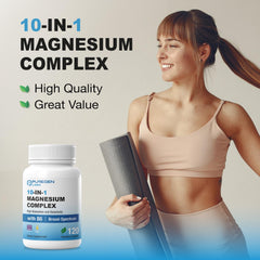 Puregen Labs Magnesium 10in1 ingredient panel shows diverse magnesium sources