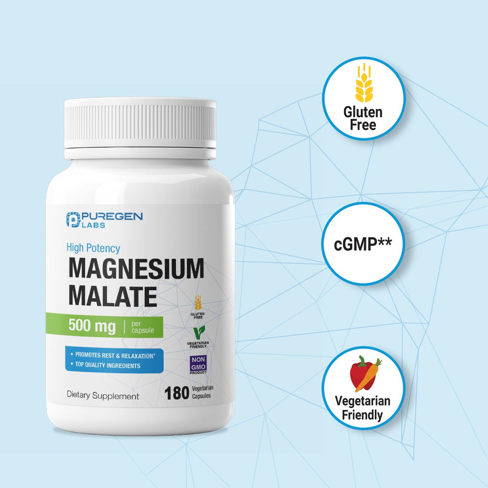Puregen Labs Magnesium Malate on a morning setup, supporting daily metabolism.