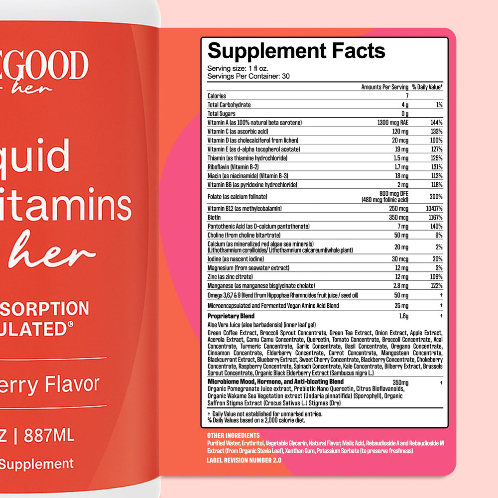 PureGood mixed berry glass showcases flavorful daily nutrient shot