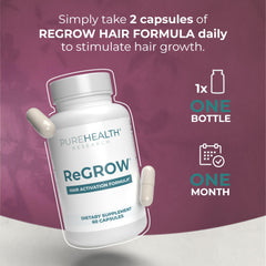 PureHealth ReGrow hair root closeup highlighting potential growth