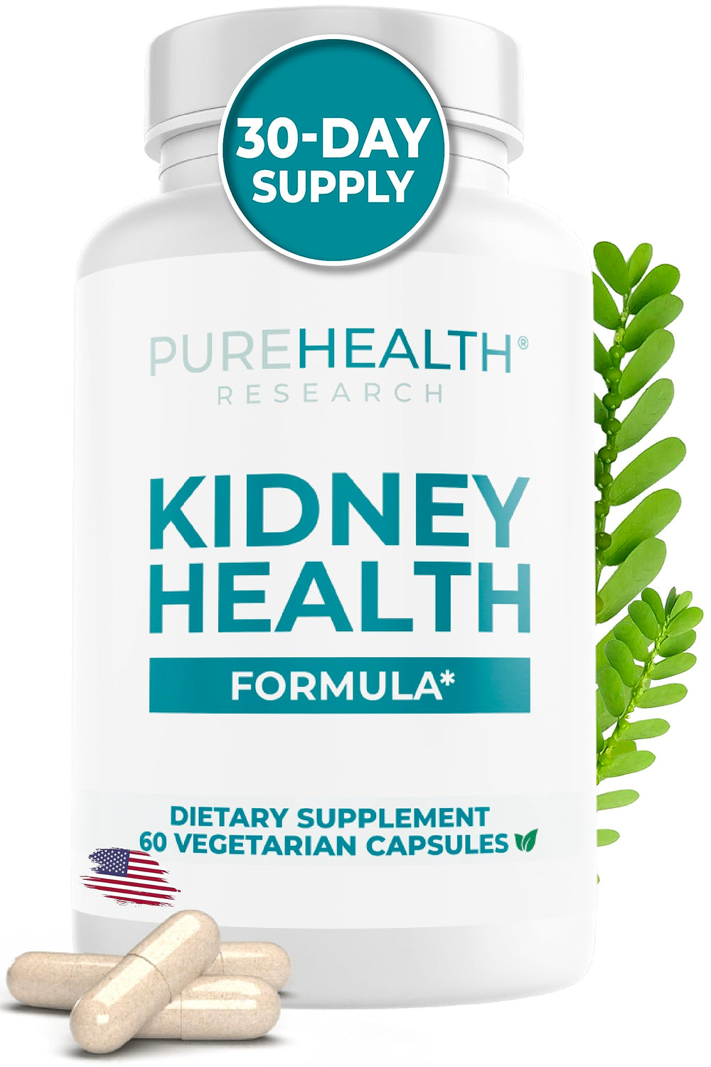 PUREHEALTH RESEARCH Kidney Health Formula bottle front for daily kidney support