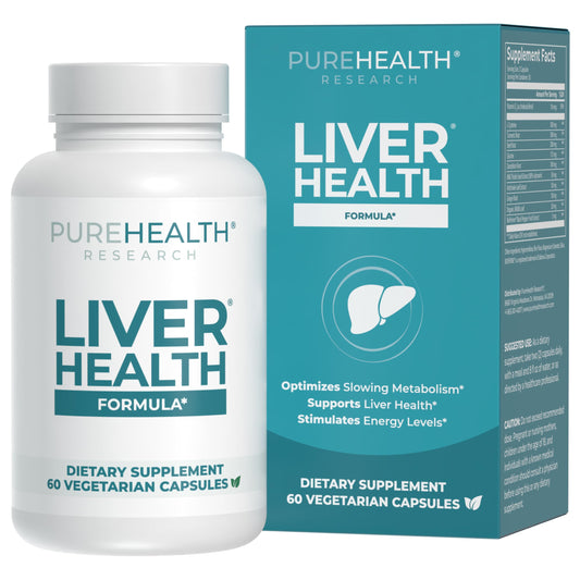 PureHealth Research Liver Health bottle front showcases packaging and natural detox-support ingredients