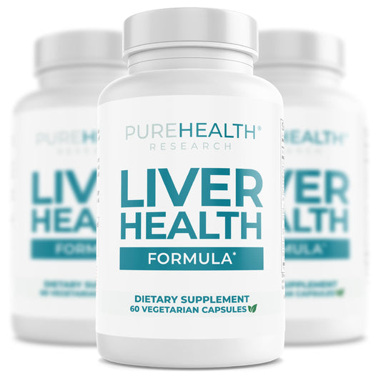 PureHealth Research Liver Health Detox bottle front showing premium herbal formula for daily liver support.