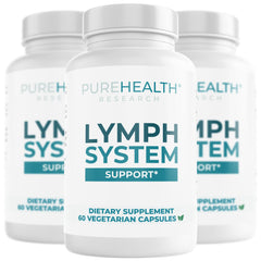 PureHealth Research Lymph System Support bottle front view for daily lymph balance