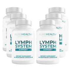 PureHealth Research Lymph System Support bottle showing convenient capsules for daily lymphatic support