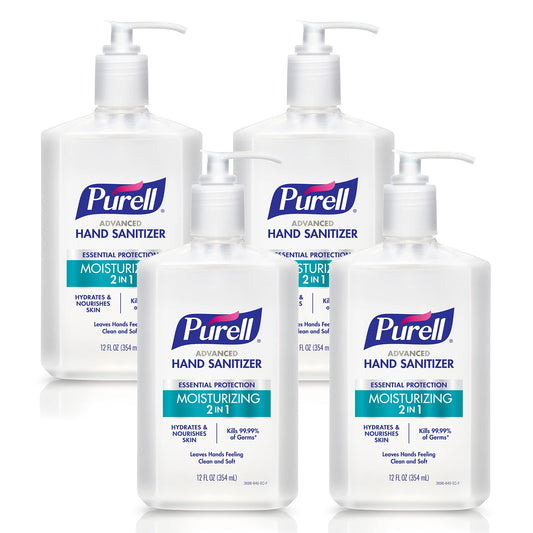 Purell 2in1 hand sanitizer gel bottle pump for desk use and quick germ protection