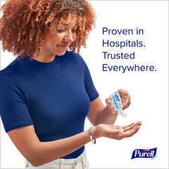 Purell Advanced Hand Sanitizer Refreshing Gel purse-sized bottle for travel.
