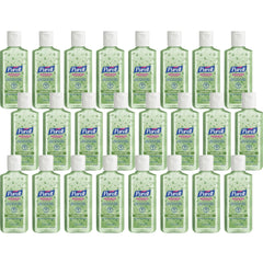 Label closeup of Purell soothing gel highlighting aloe and vitamin E
