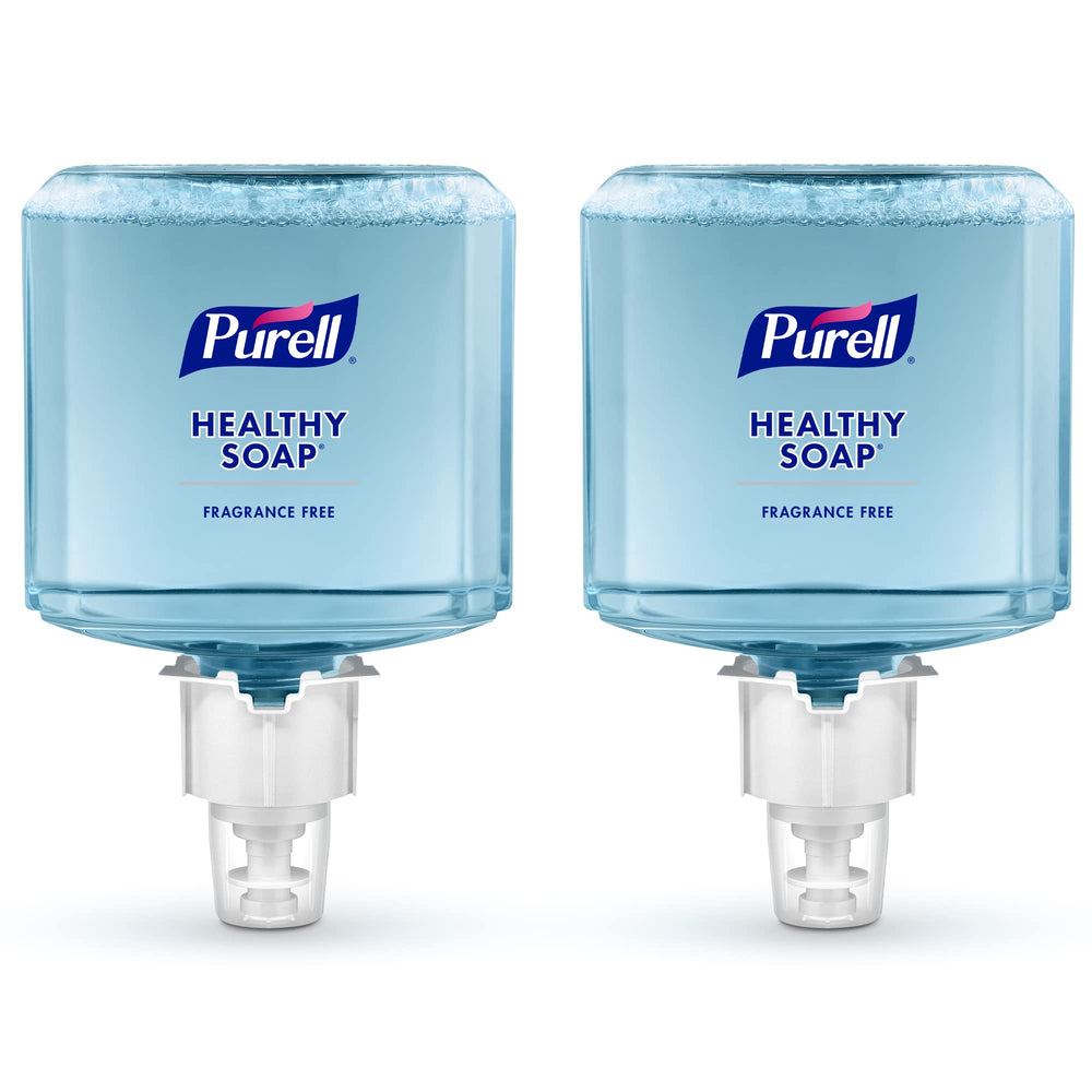 Purell Healthy Soap Gentle and Free Foam refill bottle front view, fragrance-free formula for frequent handwashing