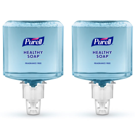 Purell Healthy Soap Gentle and Free Foam refill bottle front view, fragrance-free formula for frequent handwashing