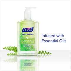 12 oz Purell Naturals pump on desk for quick sanitizing at work.