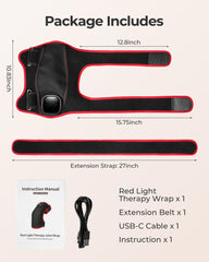 Purella knee wrap in use on knee shows unobtrusive daily wear.