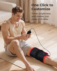 Purella red light therapy mat in use on bed for relaxation