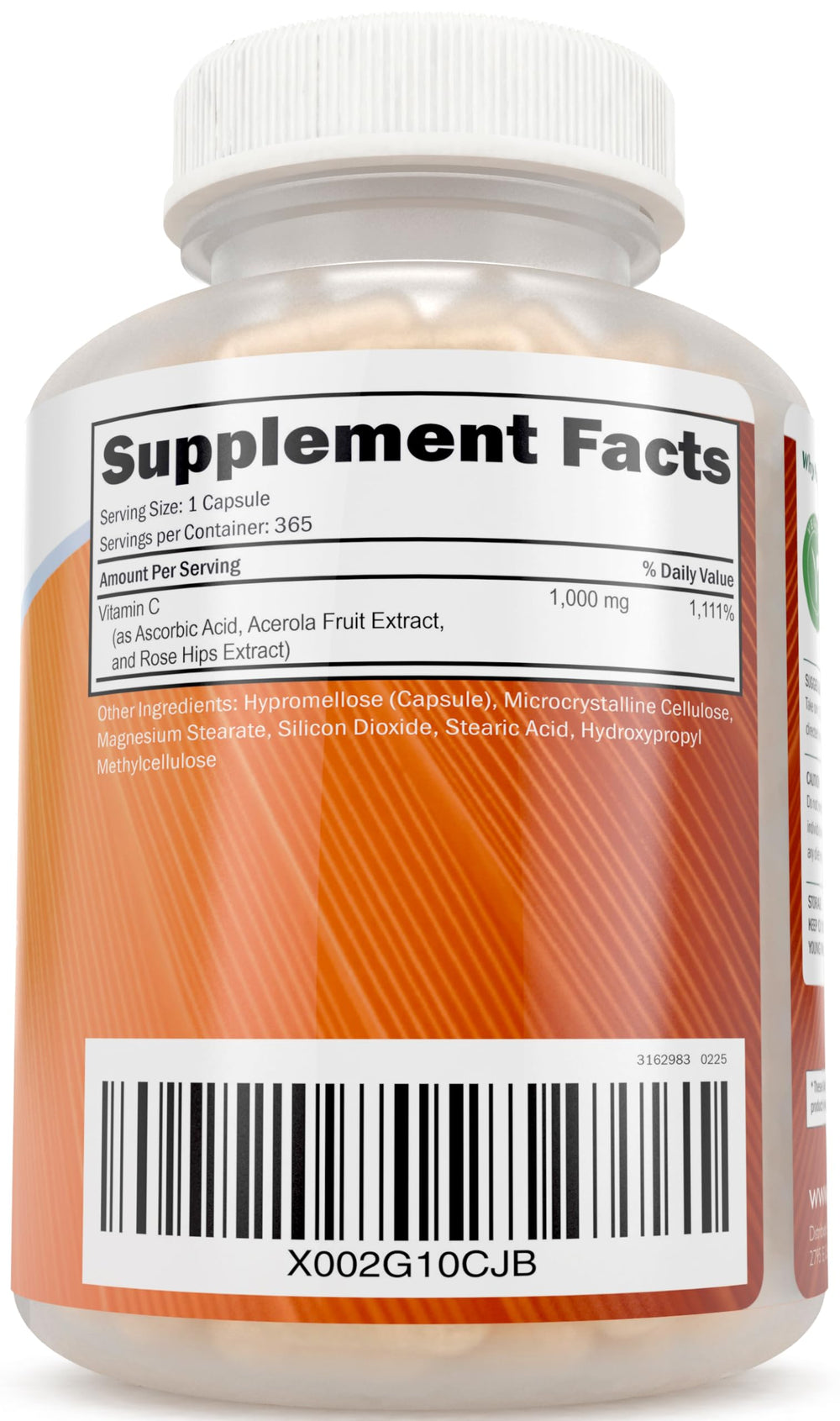 Timed-release graphic accompanies Purely Holistic Vitamin C bottle for 12 hours.