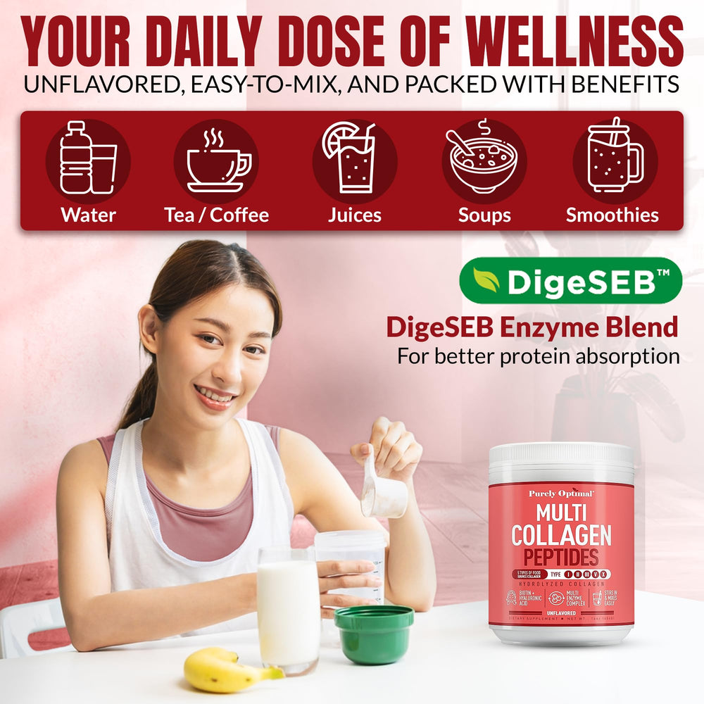 Purely Optimal collagen powder ingredients list and premium sources