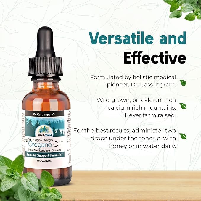 Purely Wild handpicked oregano leaves emphasizing selective sourcing and purity.