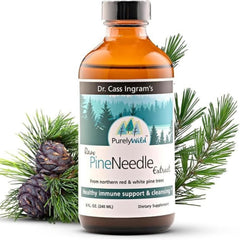 Purely Wild pine needle extract bottle showing full-spectrum liquid for daily wellness