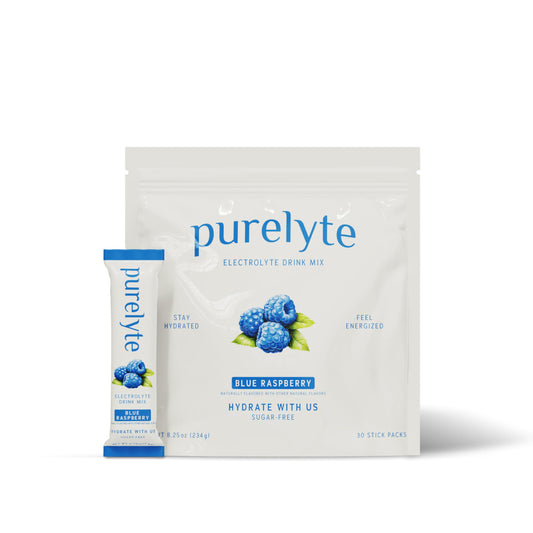 Purelyte blue raspberry stick packet ready for on the go hydration
