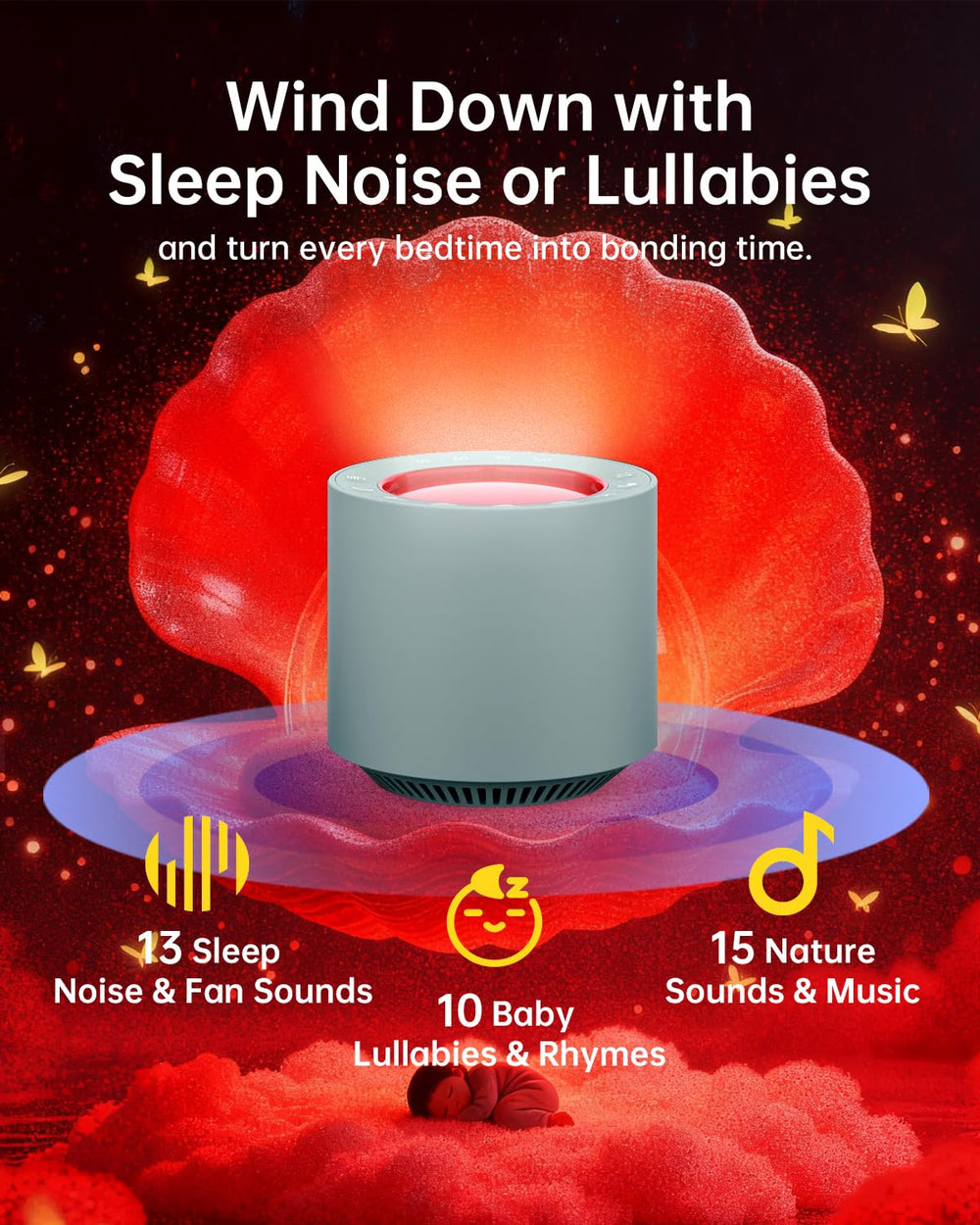 PureNurt Sleep Soother night light ambient glow safe for nighttime feeds