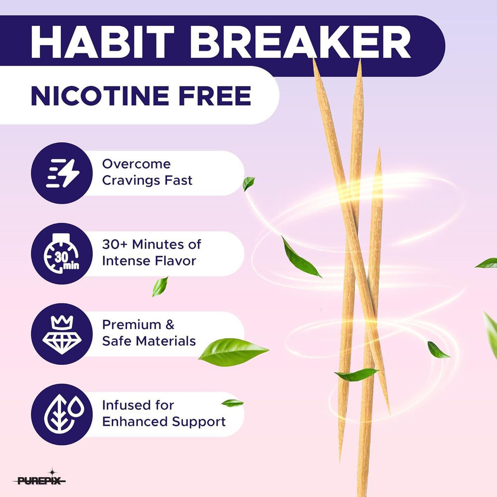 PurePix QuitPix wintergreen toothpick with a minty, calorie-free flavor
