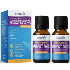 PURESKIN wart remover bottle shown for at‑home plantar and finger wart care.