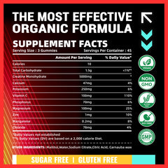 Three gummies showing serving size for convenient workouts