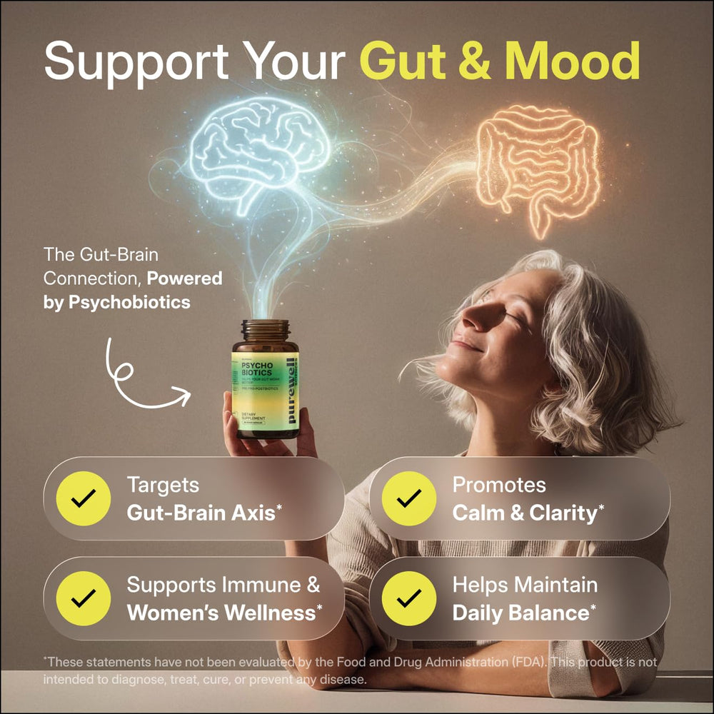 PUREWELL SCIENCES Psychobiotics delayed-release capsule for gut delivery.