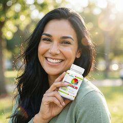 Puridian Brainalin bottle side label showing non-GMO and caffeine-free claims.