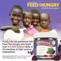 Purify Life Elderberry Gummies kid-friendly chew time for all ages.