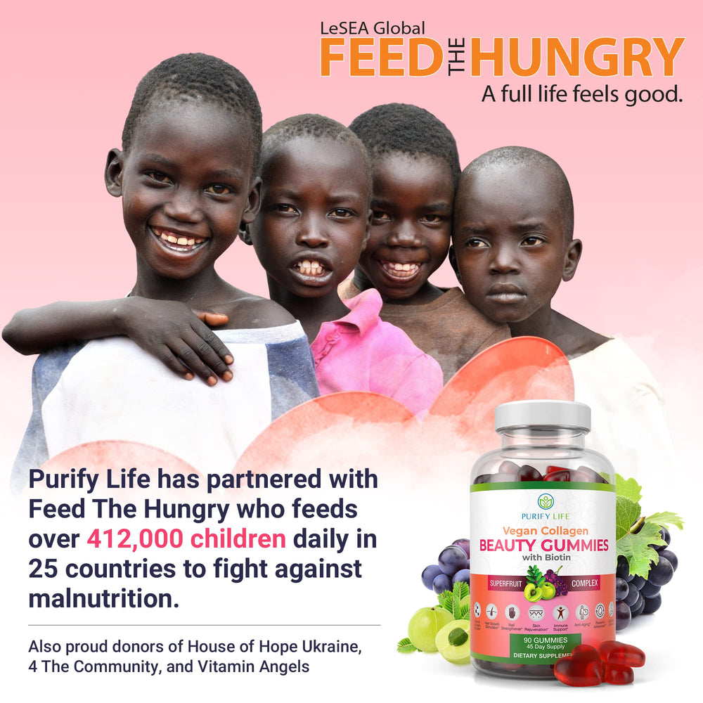Purify Life vegan collagen gummies closeup showing chewy, fruity texture