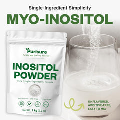 Purisure Inositol powder in smoothie—convenient daily wellness routine.