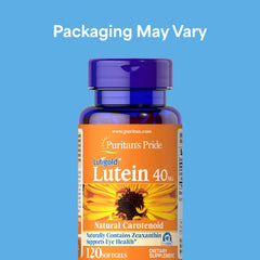 Puritan's Pride Lutigold Lutein softgels in blister pack for daily eye support