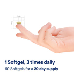 Puritan's Pride ubiquinol CoQ10 softgel daily-use context in hand