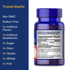 Puritan's Pride ubiquinol CoQ10 softgel heart-health oriented product shot