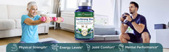 EverStrong Blue imagery showing bone and joint support for an active lifestyle